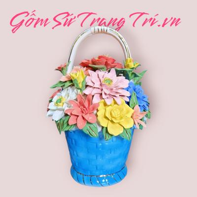 GIỎ HOA SỨ - HÀNG THỦ CÔNG CAO CẤP - Quà Tặng Tân Gia, Khai Trương, Sinh Nhật